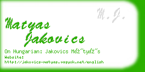 matyas jakovics business card